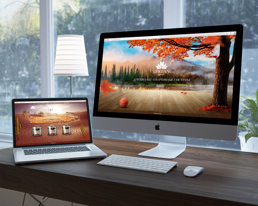 Красивый дизайн сайта в разных вариантах для компании по производству полов для спортивных площадок.