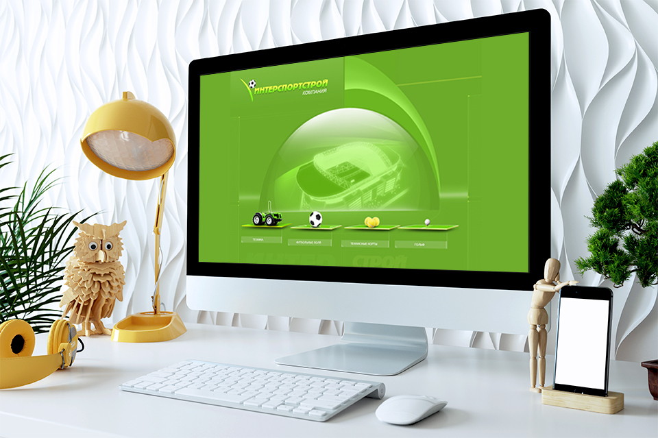 Для компании «Интерспортстрой» оформление сайта, html верстка.