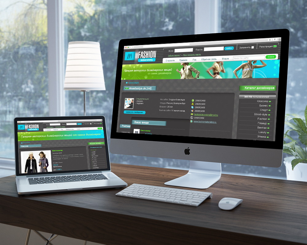 Дизайн социальной сети для дизайнеров одежды.