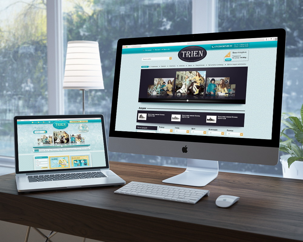 Примеры дизайна сайта для магазина обуви, женских кед.