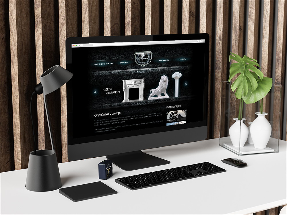 Под заказ сделан макет сайта, дизайн, верстка html css для интернет-каталога мраморных изделий «Elit Mramor».