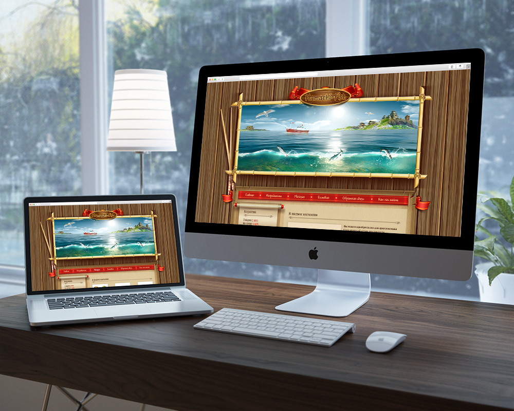 Создание тематического сайта кулинарного магазина с дизайном в японском стиле. С доставкой еды, суши надом.