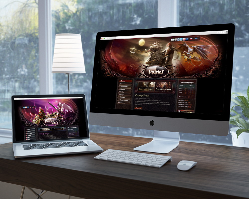 Сделана HTML верстка, сайт для игрового сервера.