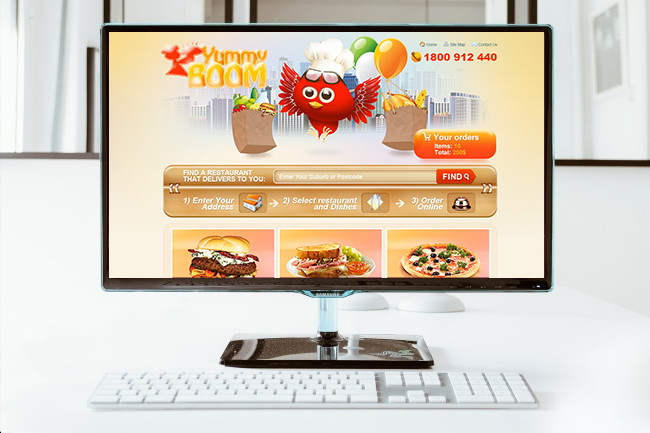 Необходимо было создать дизайн сайта для онлайн-сервиса доставки еды.