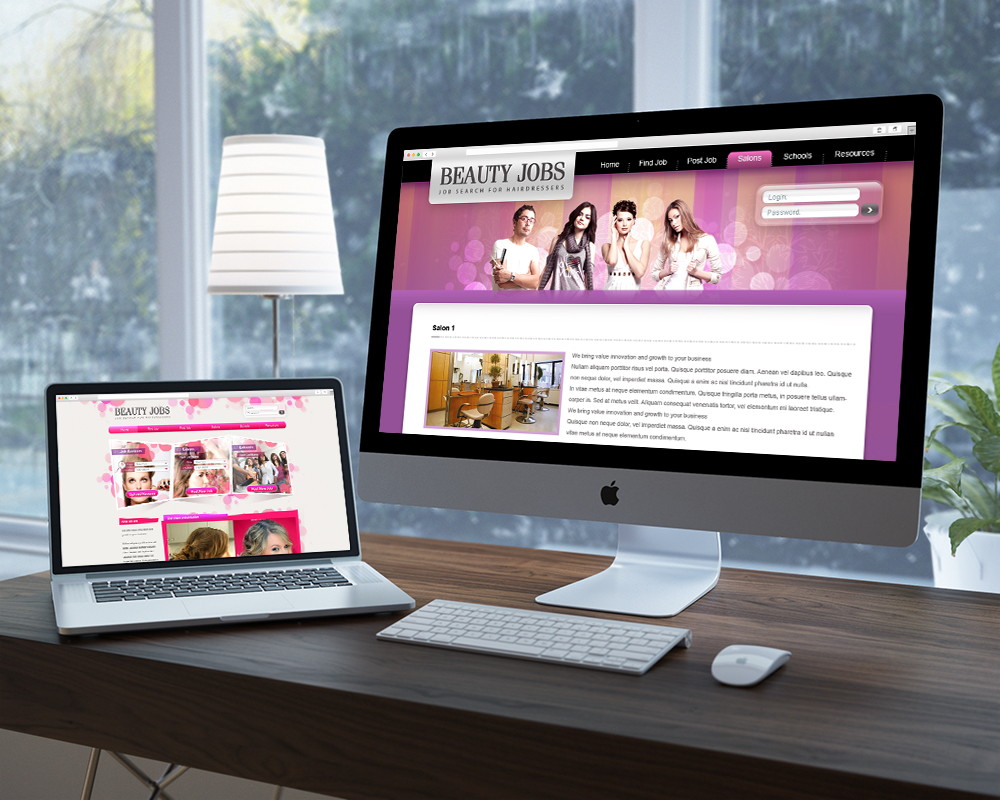 Оформление дизайна сайта — сервиса по поиску заказов для парикмахеров.