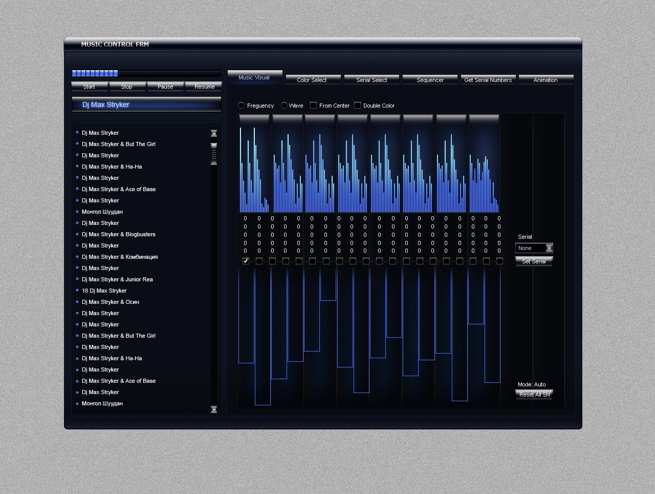 Сделан дизайн интерфейса ui ux для управления светомузыкой.